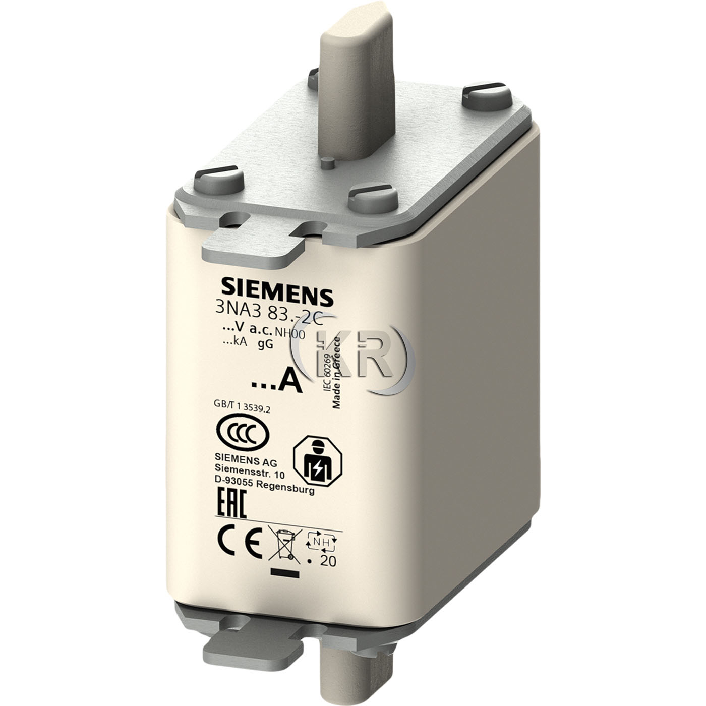 Siemens Fusibile NH 500V T-00 80A Con Indicatore Centrale, Classe GG/gL - Sicuro E Affidabile Per Quadri Elettrici